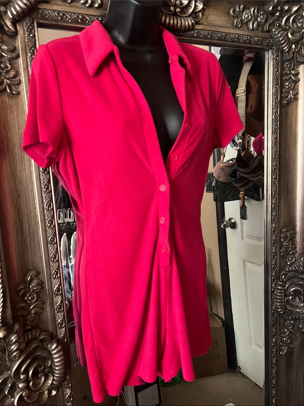 Juicy Couture Hot Pink Short-Sleeve Button-Front Shirt